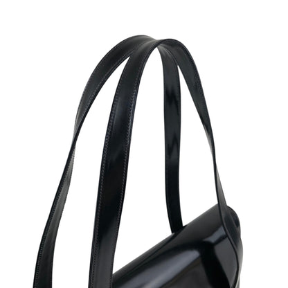 PRADA Logo Handbag Black Vintage 5yawfv