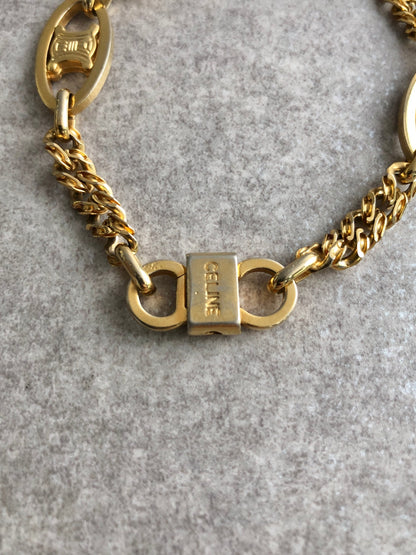 CELINE Triomphe Bracelet Gold Vintage b4sajw