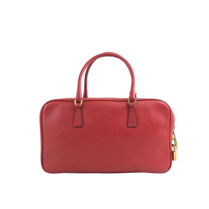 PRADA Logo Padlock Handbag Red Vintage udugdn