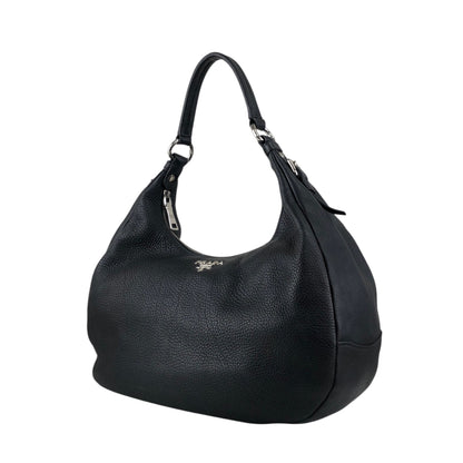 PRADA Logo Shoulder bag Hobobag Black Vintage 53rvk2