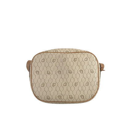 Christian Dior Honeycomb Pattern CD Logo Shoulder bag Beige Vintage 4axxsb
