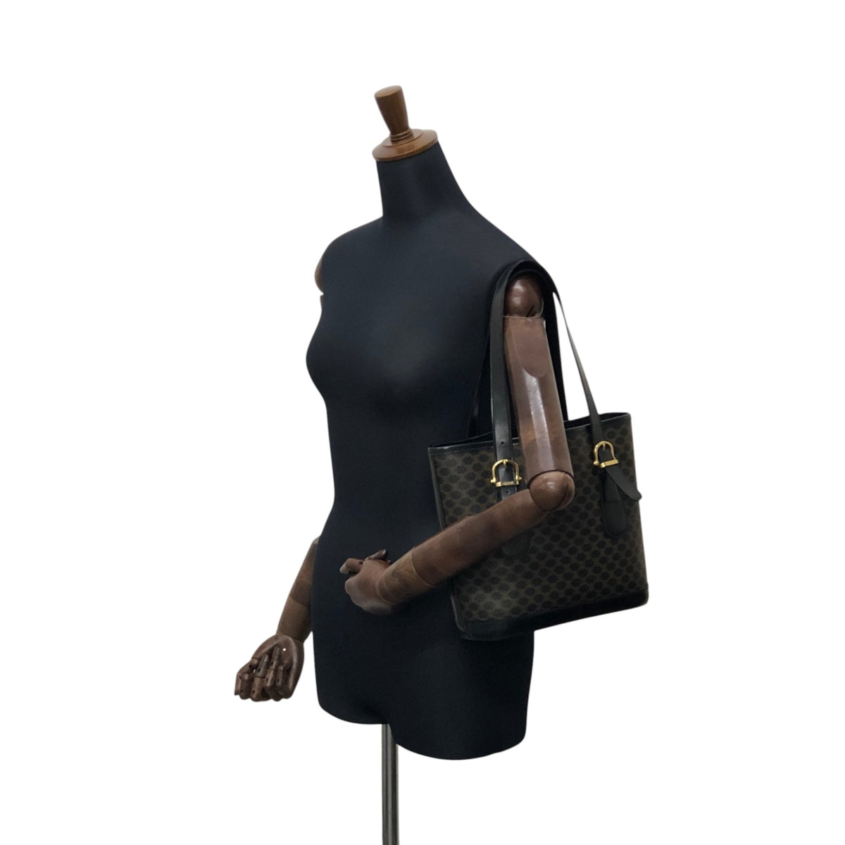 CELINE Macadam Handbag Totebag Black Vintage s5sjrk