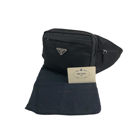 PRADA Tessuto Triangle Logo Sling bag Black V210 Vintage st4ma3