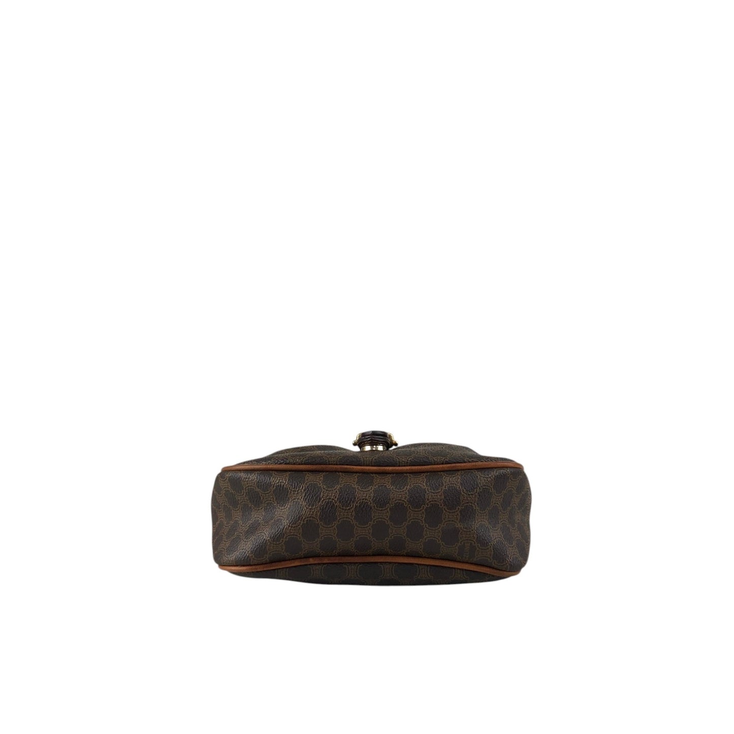 CELINE Macadam Front Buckle Shoulder bag Brown Vintage vryvsx