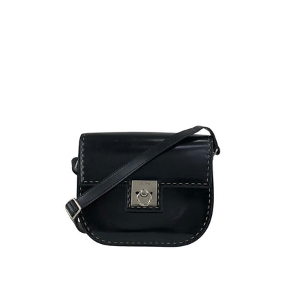 CELINE Gancini Shoulder bag Black Vintage ni2xww