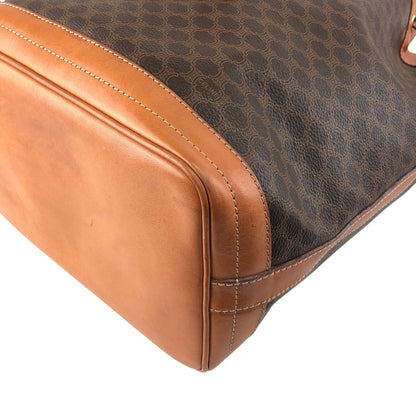 CELINE Macadam Blason Drawstring Shoulder bag Brown Vintage epwjhg