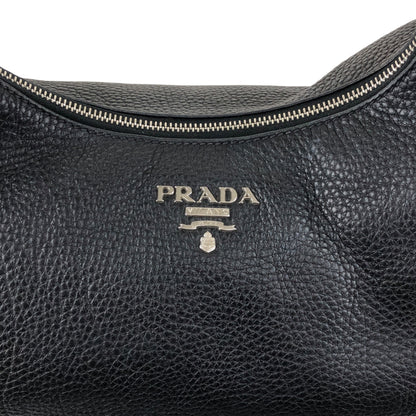 PRADA Logo Shoulder bag Hobobag Black Vintage 53rvk2