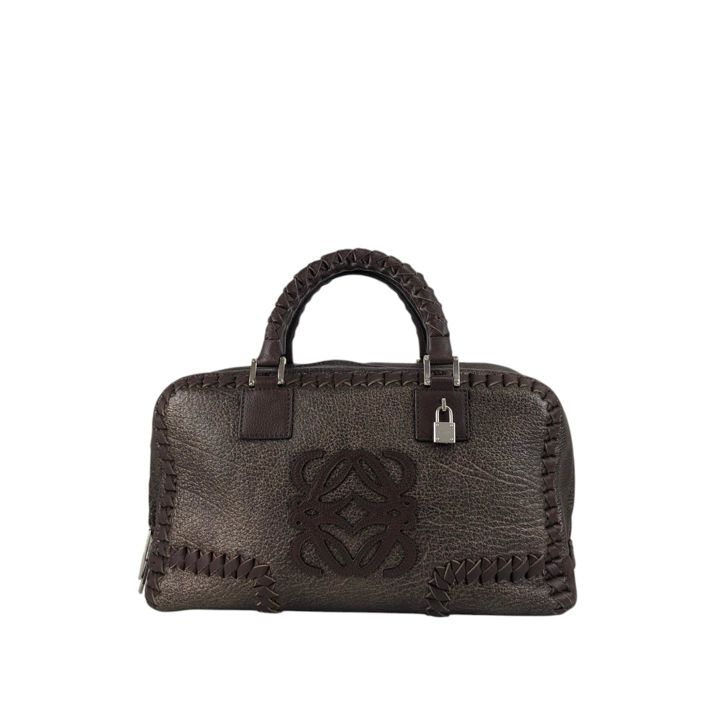 LOEWE Amazona28 Anagram Handbag Boston bag Brown Vintage hyvv3u