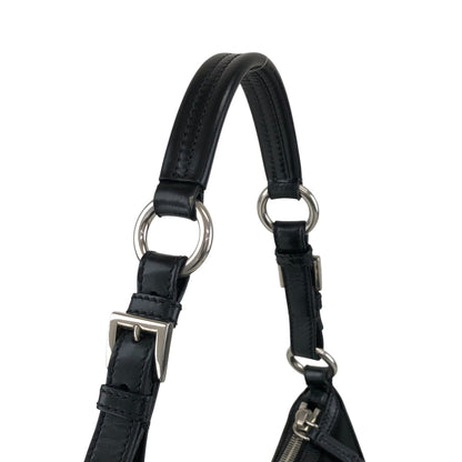 PRADA Tessuto Triangle Logo Shoulder bag Black Vintage prm6ap