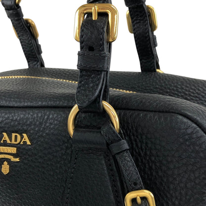 PRADA Logo Two-way Handbag Shoulder bag Black Vintage ws8uyb