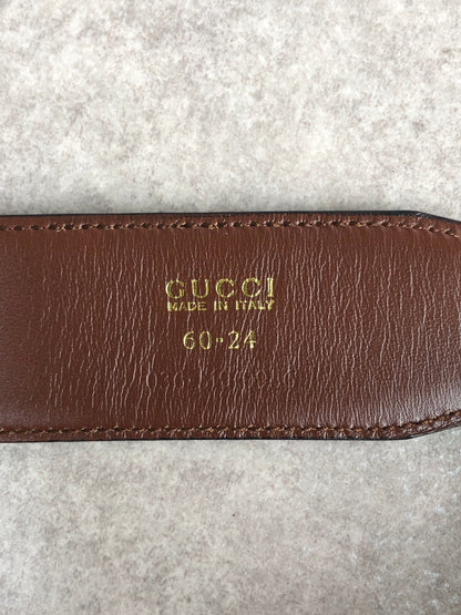 GUCCI G Motif Belt Black Vintage s72urx