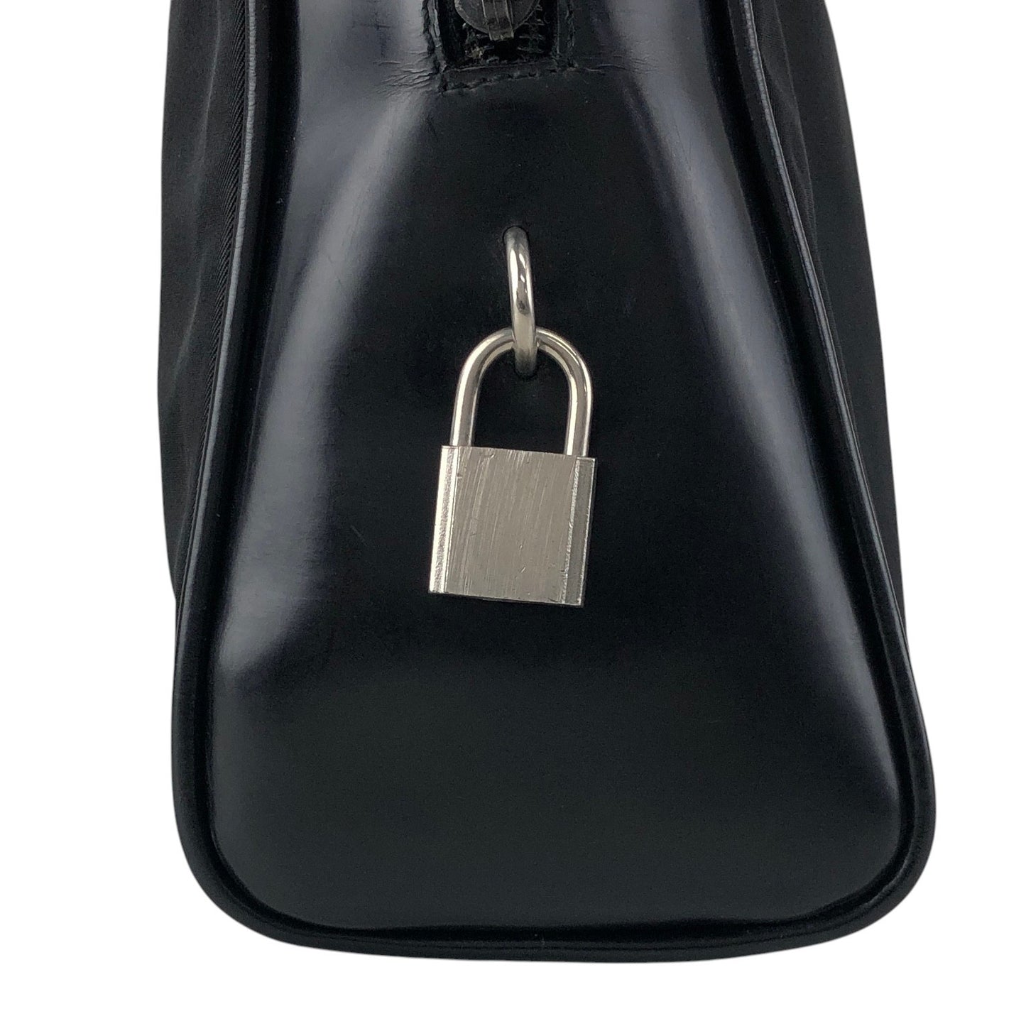 PRADA Tessuto Triangle Logo Handbag Black Vintage 3er6ru