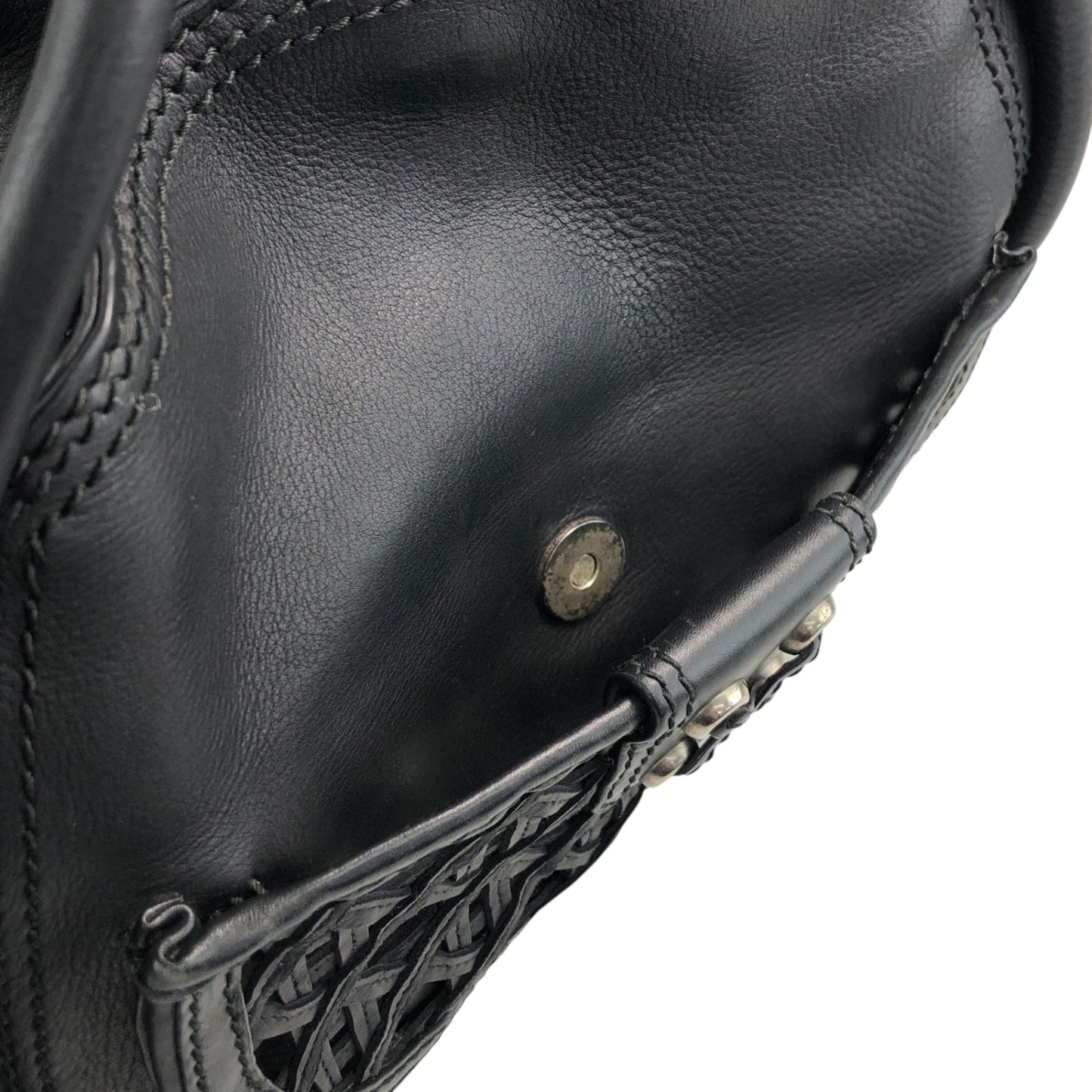 Christian Dior Cannage Round Shoulder bag Black Vintage kb2urx