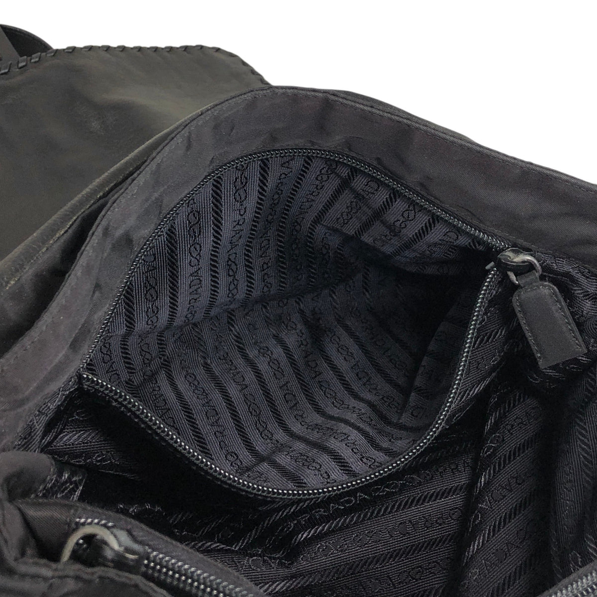 PRADA Triangle Logo Shoulder bag Black Vintage g37esw