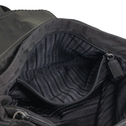 PRADA Triangle Logo Shoulder bag Black Vintage g37esw
