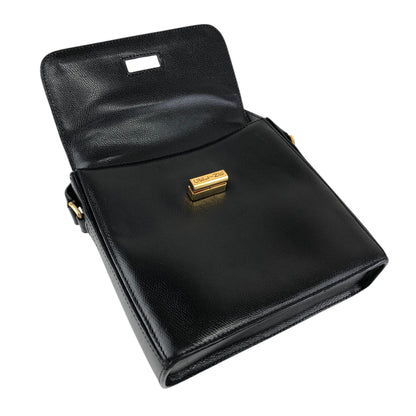 CELINE Turn Lock Shoulder bag Black Vintage txhccr
