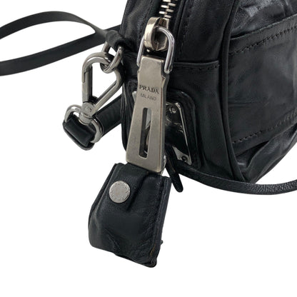 PRADA Buckle Shoulder bag Black Vintage cdnxfz