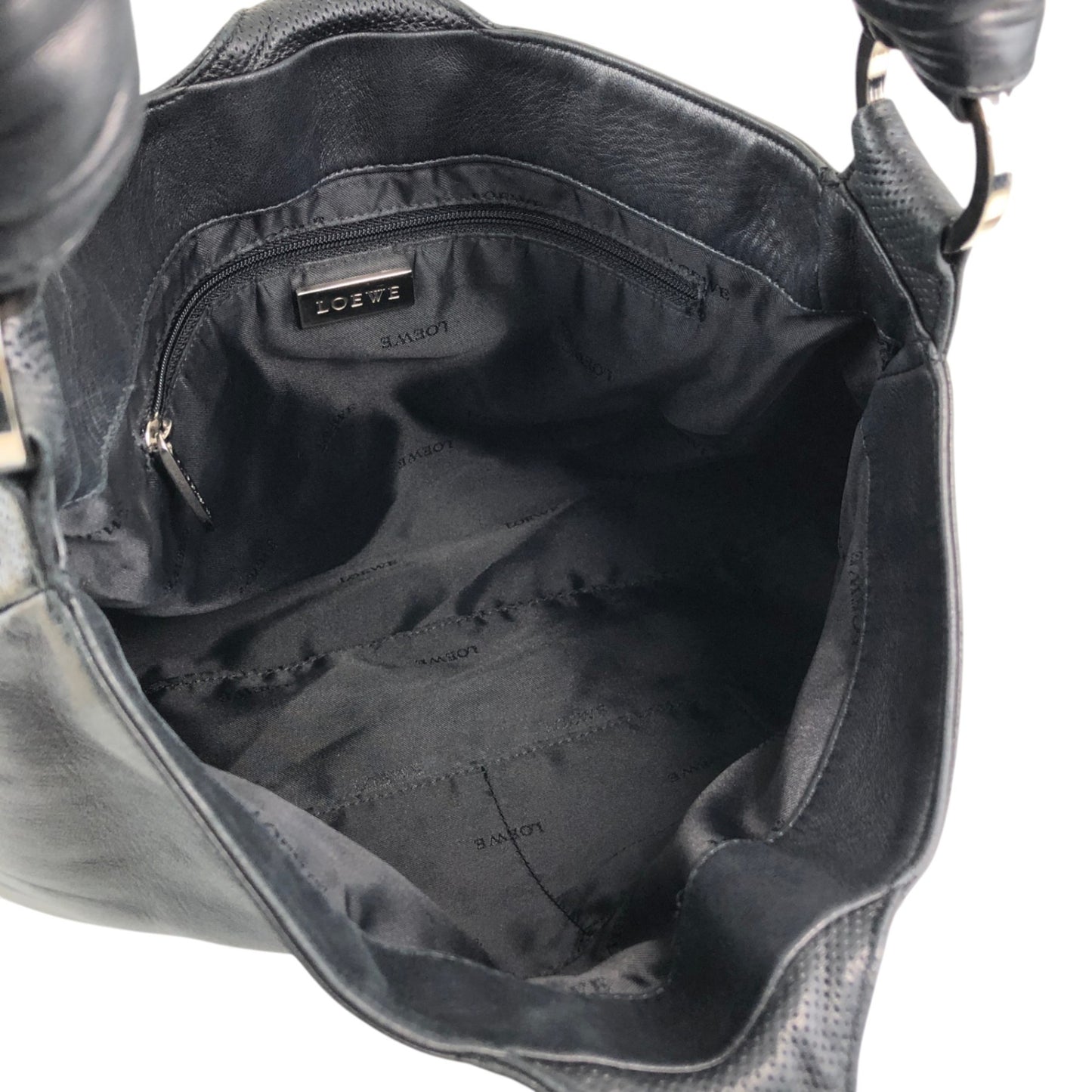 LOEWE Anagram Shoulder bag Hobobag Black Vintage 4gd3uv