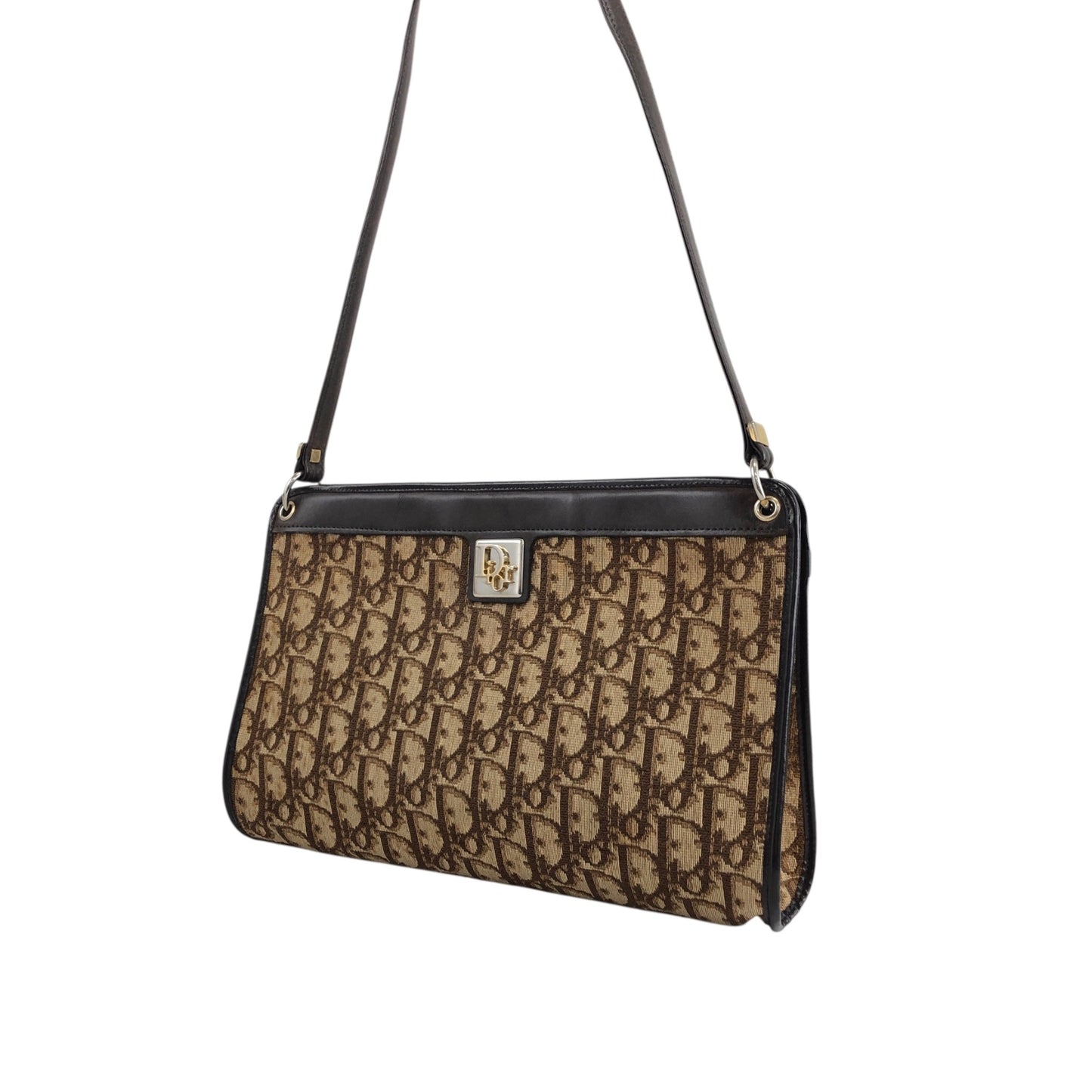 Christian Dior Trotter Logo Shoulder bag Brown Vintage xie5fc