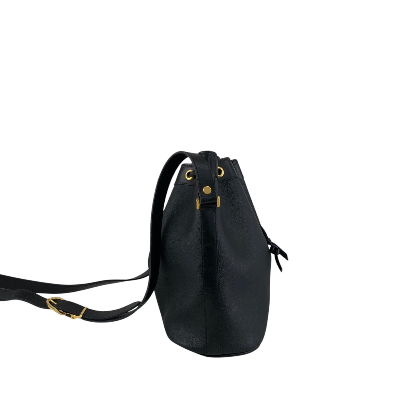 Christian Dior Logo Drawstring Shoulder bag Black Vintage amjphh