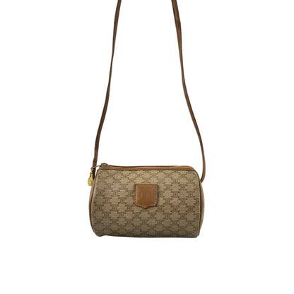 CELINE Macadam Blason Small Shoulder bag Beige Vintage n3gs7s