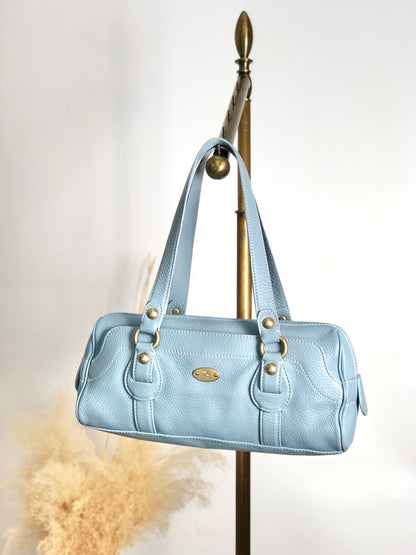 CELINE Blason Handbag Sky blue Vintage 5m2evd