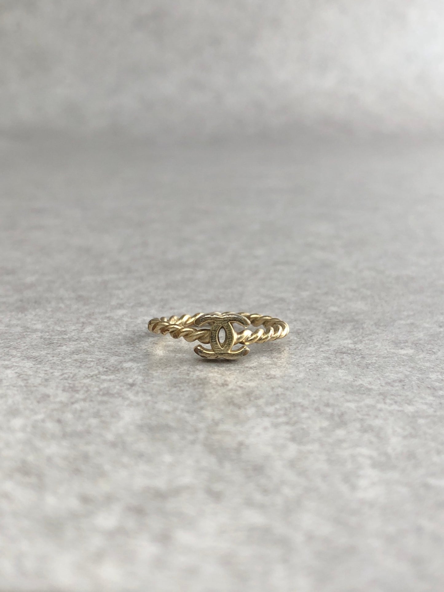 CHANEL Coco Mark Ring Gold Vintage pdxxgx