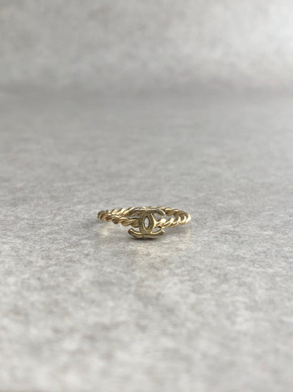 CHANEL Coco Mark Ring Gold Vintage pdxxgx