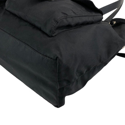 PRADA Tessuto Triangle Logo Double Pocket Totebag Black Vintage pbxxz8