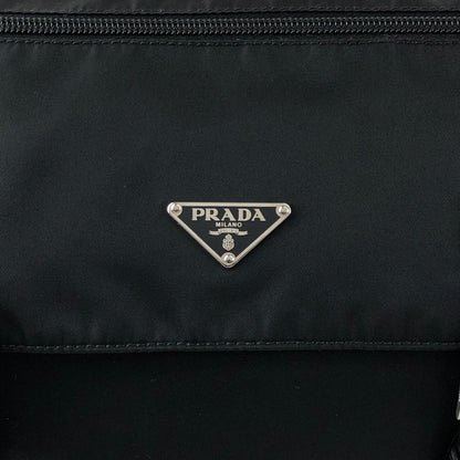 PRADA Tessuto Triangle Logo Shoulder bag Black Vintage wm6a24