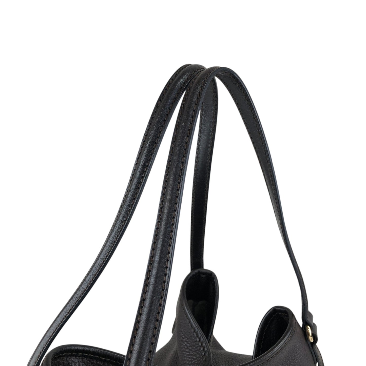 BURBERRY Logo Shoulder bag Hobobag Dark Brown Vintage czmhjj