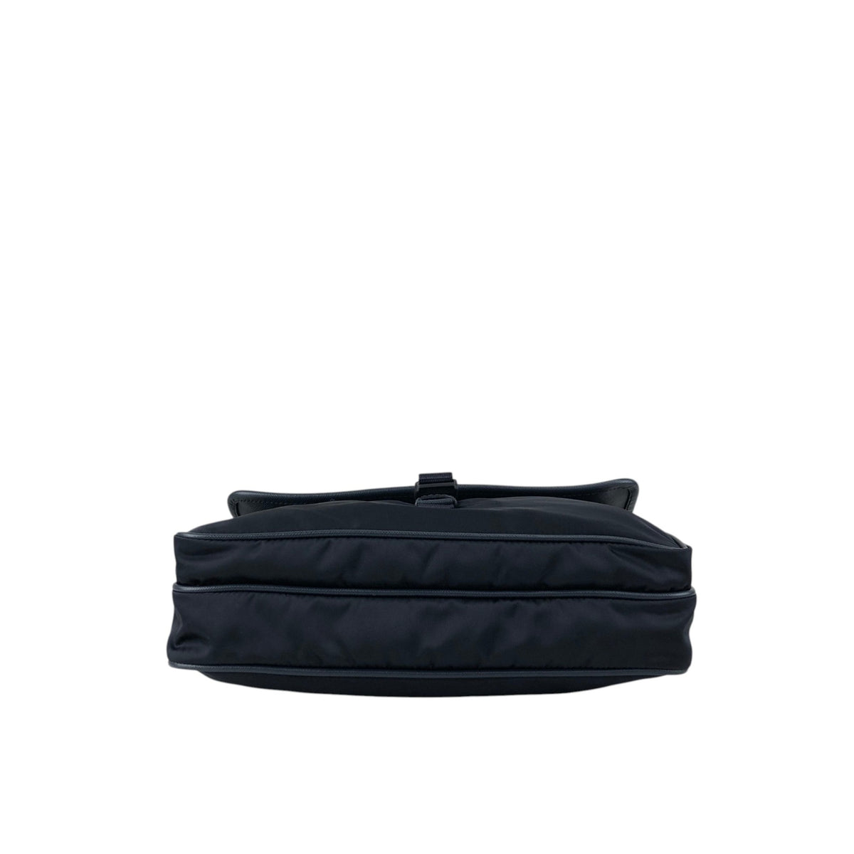 PRADA Logo Front Buckle Shoulder bag Navy Vintage eiigp4