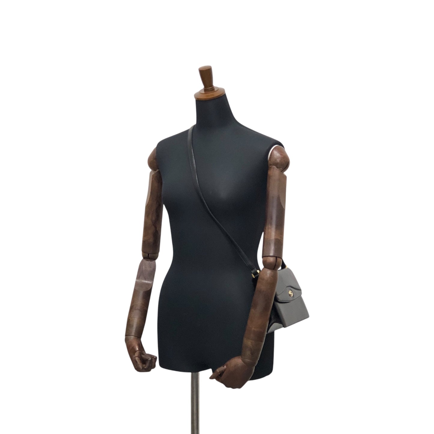 GUCCI GG Logo Shoulder bag Black Vintage ha84zp