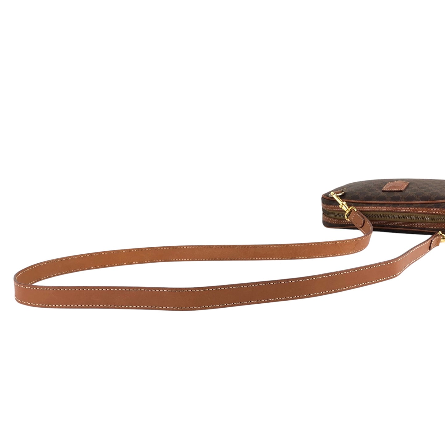 CELINE Macadam Blason Shoulder bag Brown Vintage m7s7jn