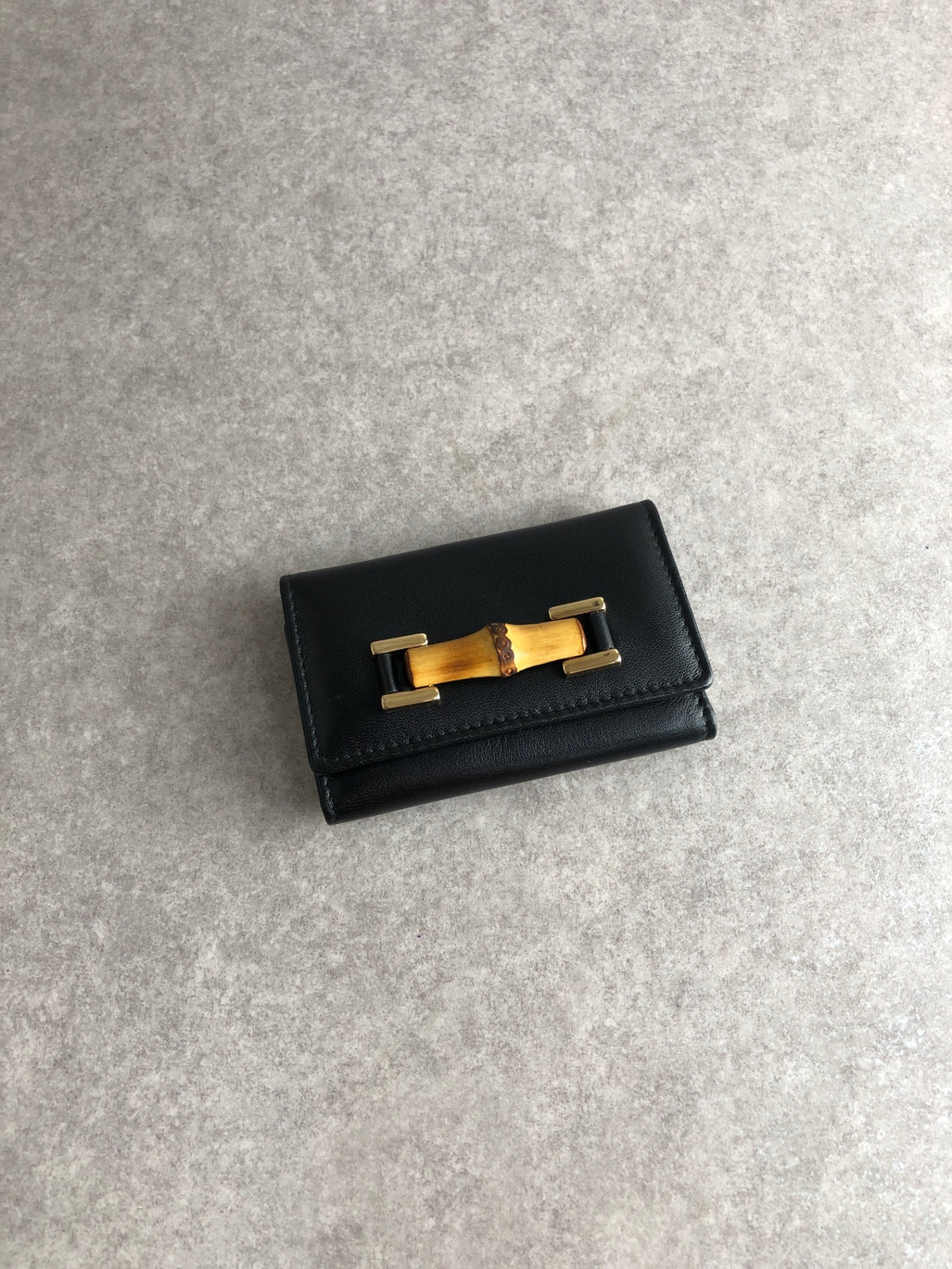 GUCCI Bamboo Key Case Black Vintage m4vr3k