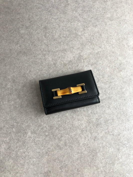 GUCCI Bamboo Key Case Black Vintage m4vr3k