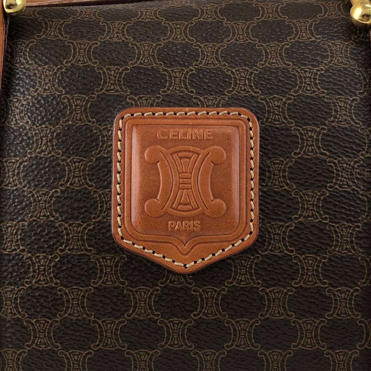 CELINE Macadam Small Boston bag Handbag Brown Vintage 7k24si