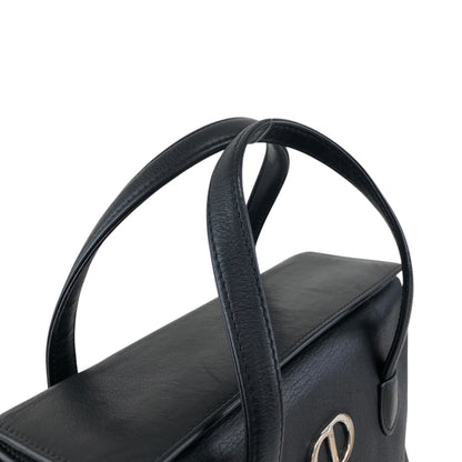 Christian Dior CD Logo Handbag Black Vintage hfa4nr