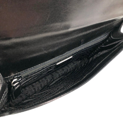 PRADA Logo Chain Shoulder bag Black Vintage vksien