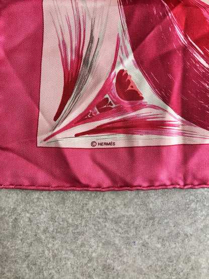 HERMES SILK Scarf Pink Vintage dmp2j5