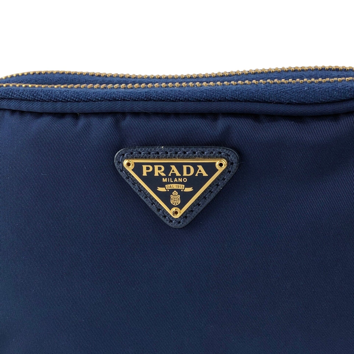 PRADA 三角形標誌雙向小手提包單肩包藍色復古 wa4xz3