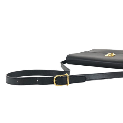 CELINE Gancini Shoulder bag Black Vintage 5p7kss