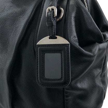 PRADA Logo Handbag Black Vintage w6ty5k