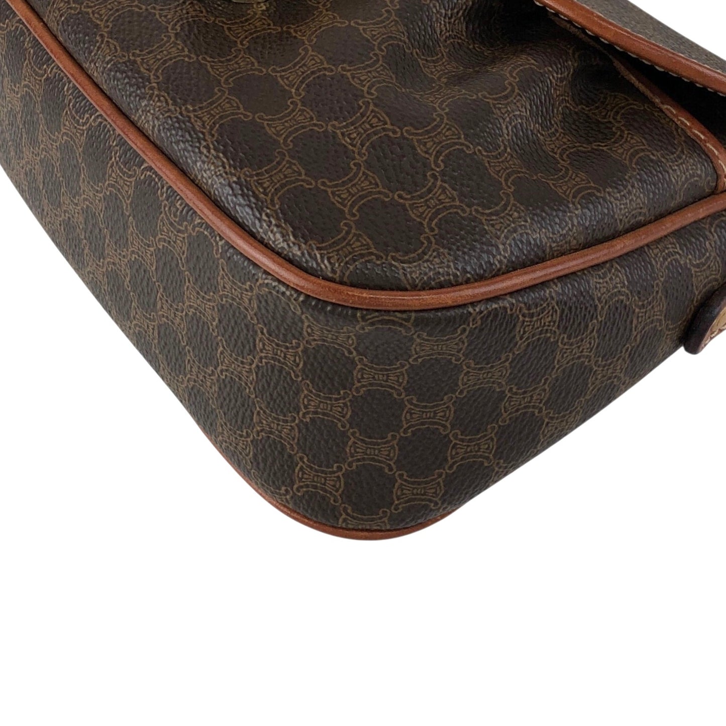 CELINE Macadam Blason Shoulder bag Brown Vintage w4w3x4