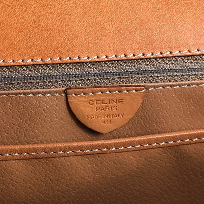 CELINE Macadam Gancini Top Handle Handbag Beige Vintage 7t3nty