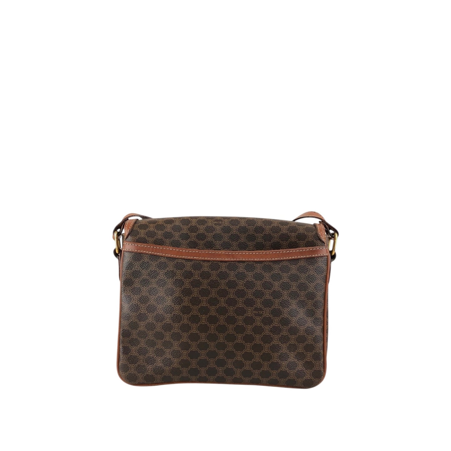 CELINE Macadam Horse Bit Shoulder bag Brown Vintage jcgk27