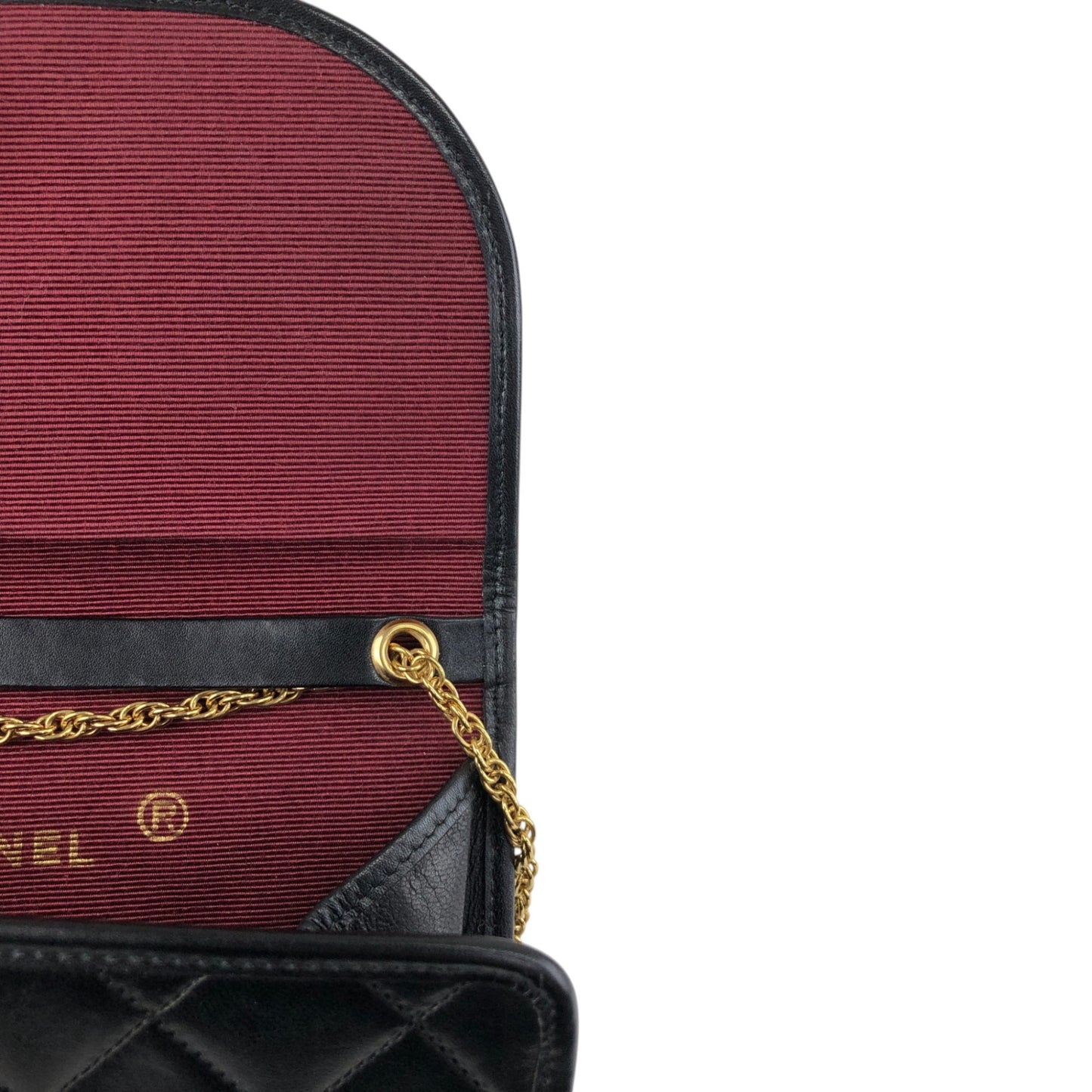CHANEL Matelasse Coco Mark Chain Shoulder bag Black Vintage i2yavv