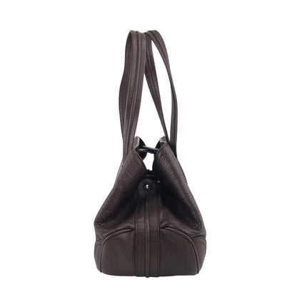 CELINE Blason Handbag Brown Vintage 3gv622