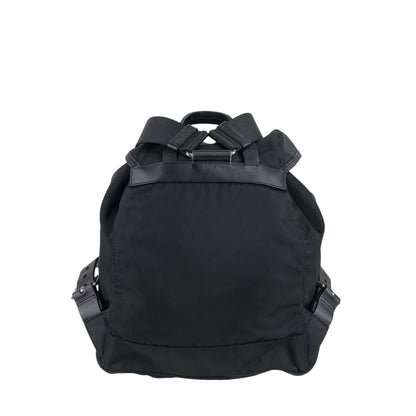 PRADA Triangle Logo Double Pocket Backpack Black Vintage rd6n42