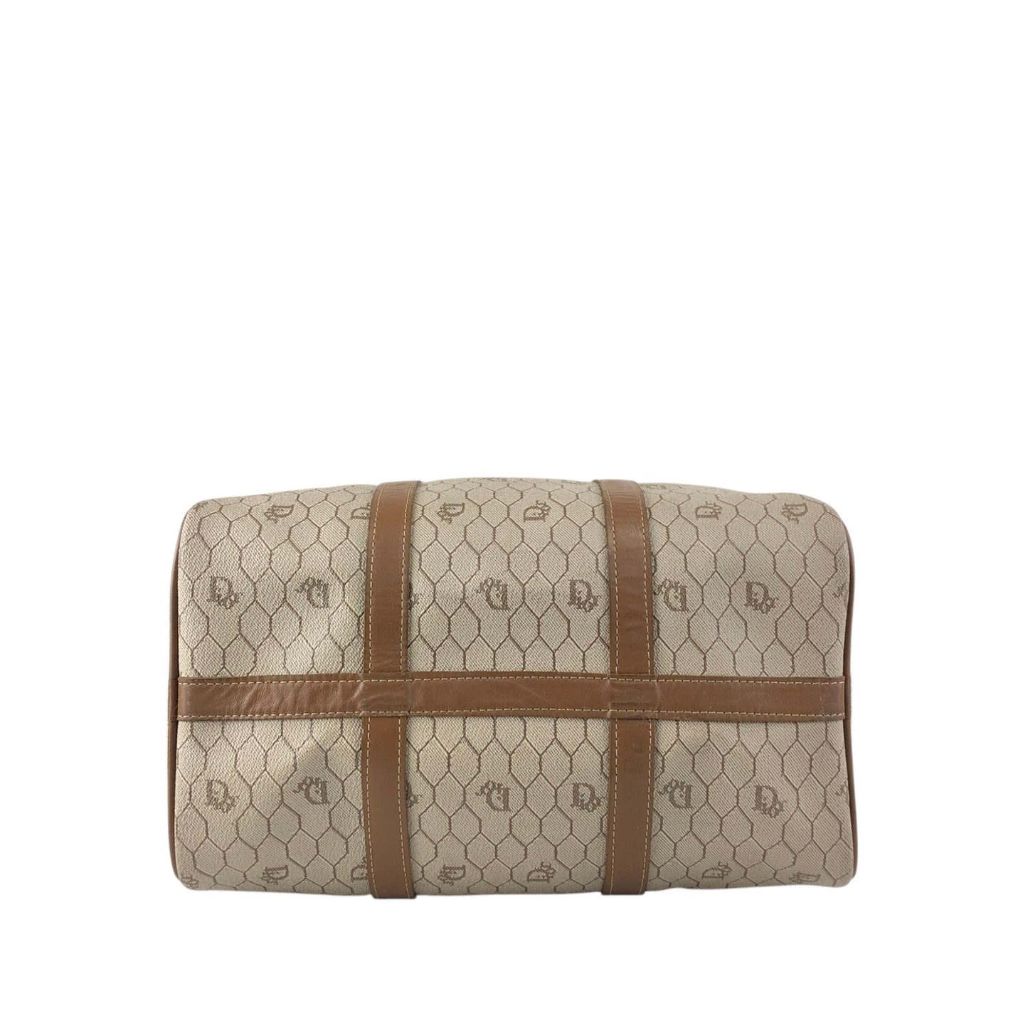 Christian Dior Honeycomb Pattern Handbag Boston bag Beige Vintage y2sxs7